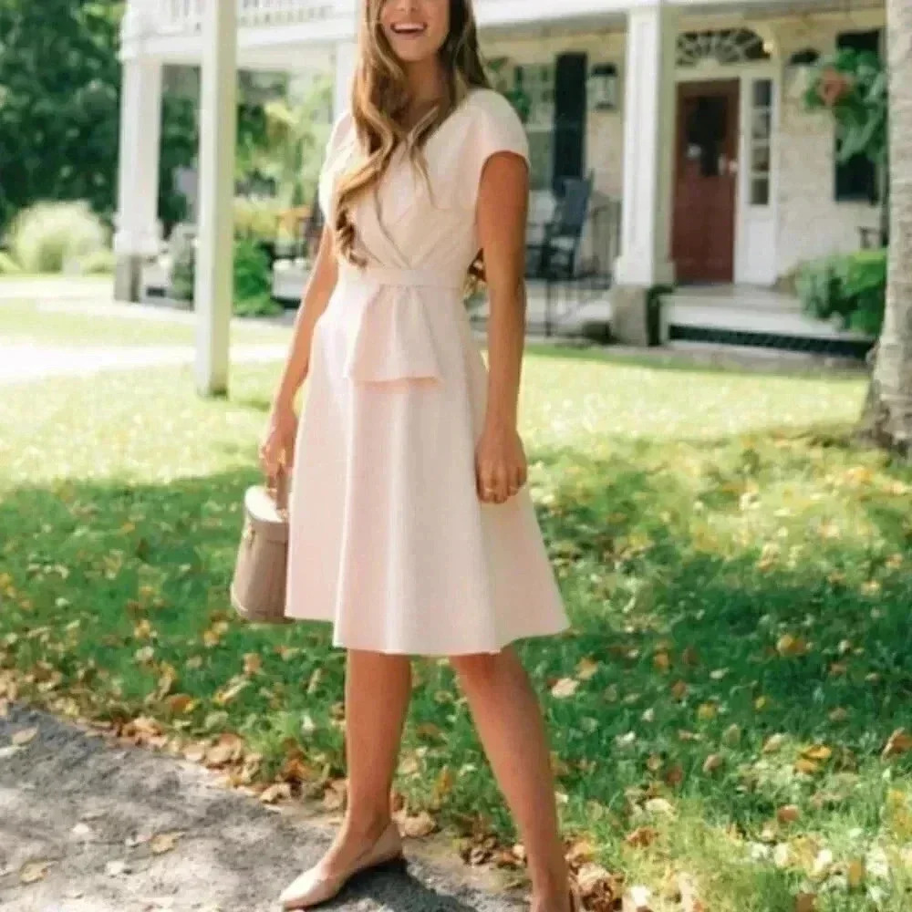 Gal Meets Glam Blush Pink Midi Dress
